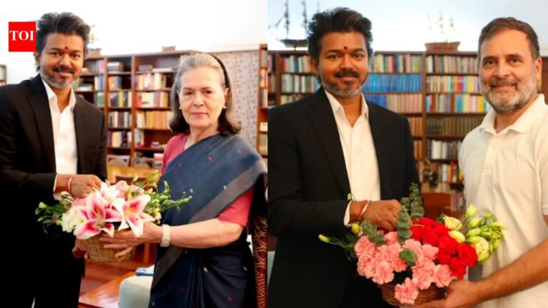 Tamil Nadu CM Vijay meets Sonia Gandhi, Rahul Gandhi during Delhi visit | India News